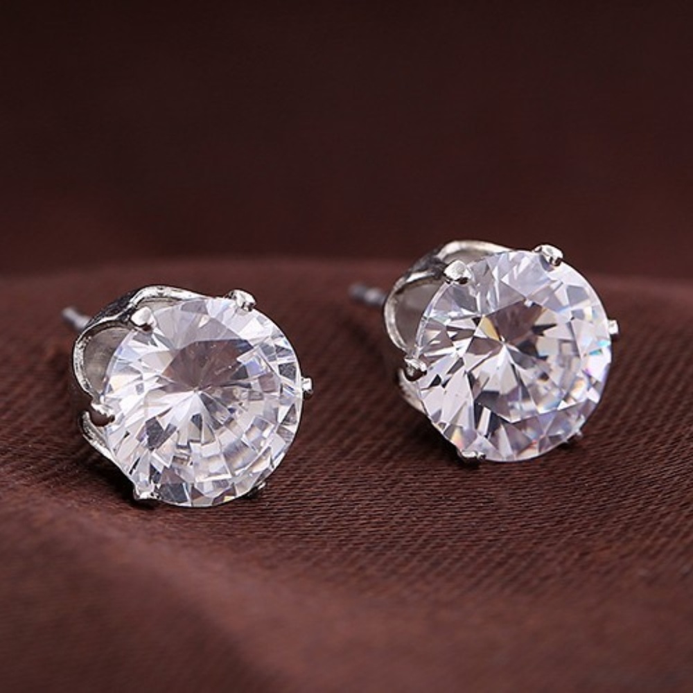 NEW Women's .925 Sterling Silver CZ Stud Earrings